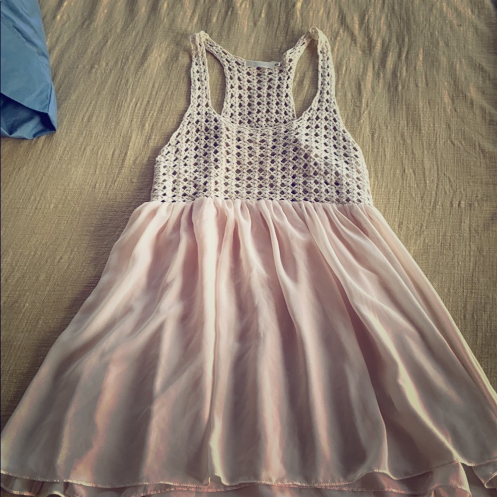 Crochet top blush pink dress